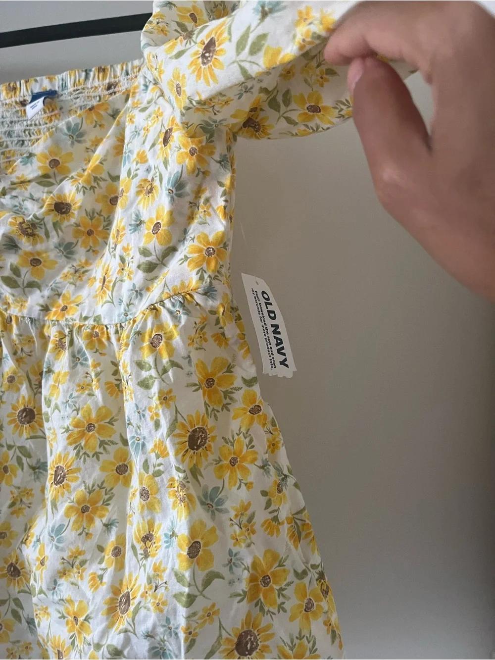 NWT Old Navy Yellow Floral Puff Sleeve Top Small Cottagecore Romantic Prairie